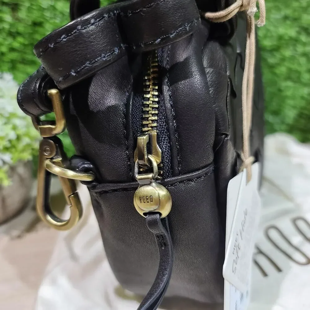 HOBO Maze Woven Leather Satchel / Black NWT